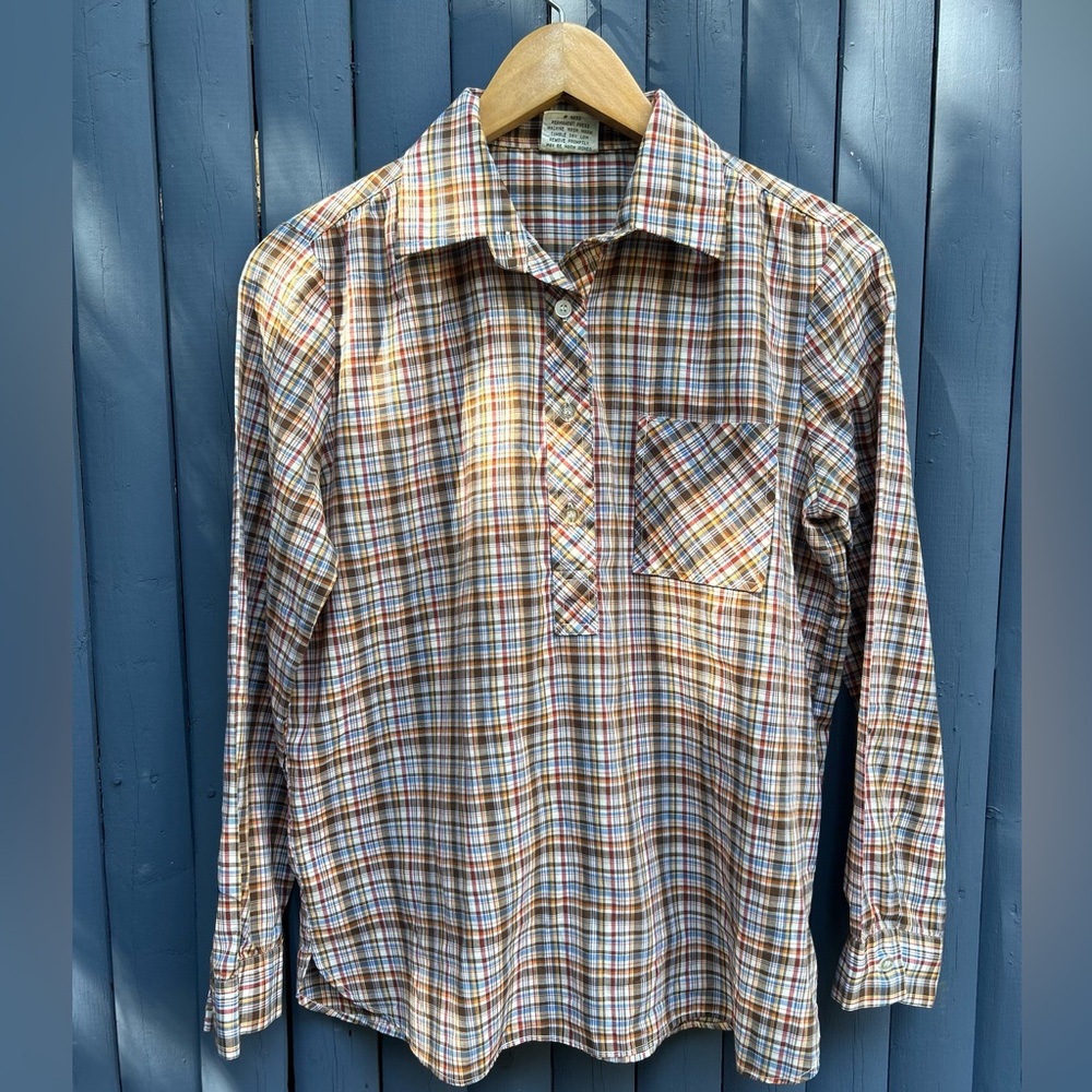Vintage Classic Multicolor Plaid Button-Down Shirt